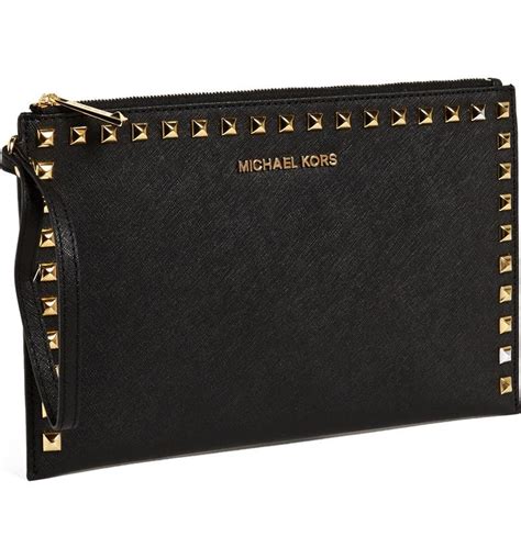 michael kors large selma studded clutch|Michael Kors selma review.